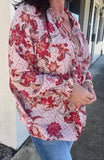 Rustic Floral Blouse S-2X