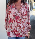 Rustic Floral Blouse S-2X