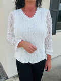 Evonne White Lace Blouse S-L