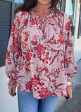 Rustic Floral Blouse S-2X