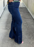 Dana Side Slit Pull On Jeans S-XL