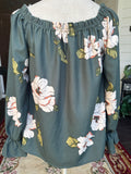 Olive Floral Blouse