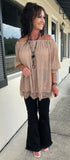 FrilLEE Little Polka Dot Blouse in Mocha  S-L