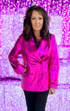 Glitzy Neon Hot Pink Blazer S-XL