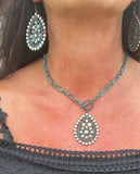Aubrey’s  Sweetheart Earrings in Turquoise Patina