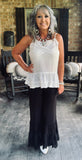 Sweet Country Eyelet Wide Leg Ruffle Pants S M
