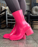 Neon Pink Jelly Boots