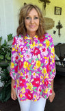 Neon Blossoms Blouse S-3X