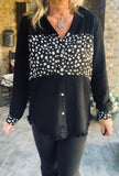 Cruella Blouse in Black S M XL 1X