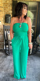 Strapless Jumpsuit in Plum S L XL
