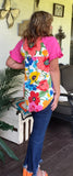 Flora Blouse in Hot Pink