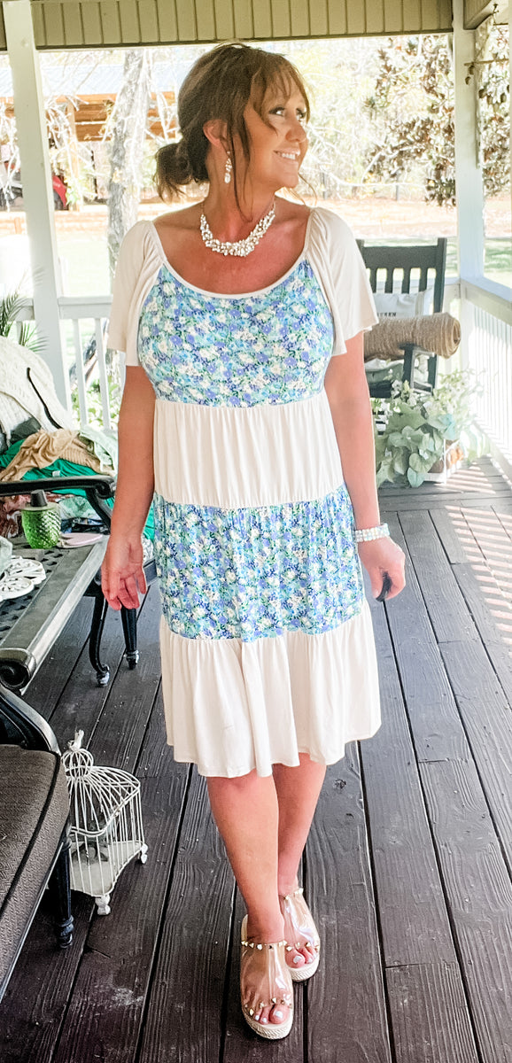 Blue Prairie Dress S-L The FrilLEE Lily Boutique Blue Prairie Dress S-L The FrilLEE Lily Boutique