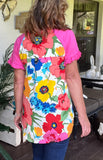 Flora Blouse in Hot Pink