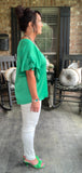 Feeling Gorgeous Blouse in Kelly Green S-2X
