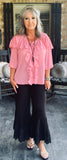 Sweet Country Eyelet Wide Leg Ruffle Pants S M