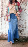Southern Gypsy Denim Elastic Waist Skirt
