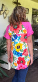 Flora Blouse in Hot Pink