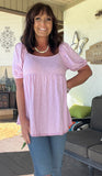 Lavender Babydoll Top S-L