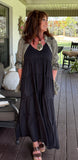 Tiered Ruffle Dress in Black