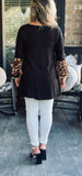 Ivory Leopard Ruffle Sleeve Top 1X-3X