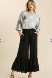 Sweet Country Eyelet Wide Leg Ruffle Pants S M