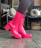 Neon Pink Jelly Boots
