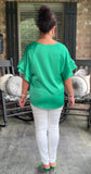 Feeling Gorgeous Blouse in Kelly Green S-2X