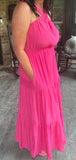 Everyday is a Vacation Dress in Hot Pink S-L
