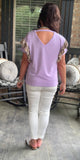 FrilLEE Sleeve Leopard Top in Lavender