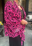 You Make Me Blush Kimono in Hot Pink 1X/2X