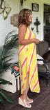 Summer Watercolor Dress in Lemon S XL