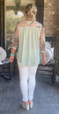 Sage Embroidery Blouse