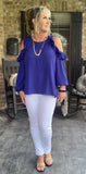 So Glamorous Blouse in Cobalt Blue S XL