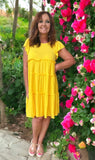 Pretty Ruffles Dress in Yellow
