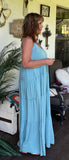 Tiered Ruffle Dress in Candy Blue