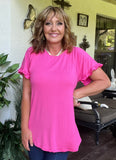 Flora Blouse in Hot Pink