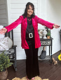 Velvet Crush Blazer in Hot Pink S L XL