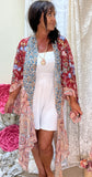 Precious Paisley Kimono in Berry S-2X