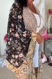 Precious Paisley Kimono in Black S-2X