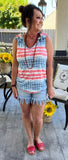 Medium Denim High Rise Frayed Shorts S-L