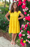 Pretty Ruffles Dress in Yellow