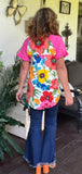 Flora Blouse in Hot Pink