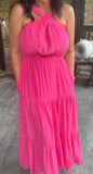 Everyday is a Vacation Dress in Hot Pink S-L