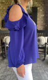 So Glamorous Blouse in Cobalt Blue S XL