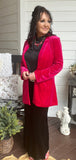 Velvet Crush Blazer in Hot Pink S L XL