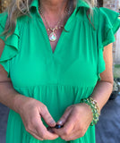 Beautiful Day Dress in Kelly Green S L