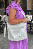 Over the Top Rhinestone Bling Handbag in Silver Restock