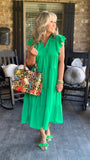 Beautiful Day Dress in Kelly Green S L