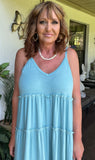 Tiered Ruffle Dress in Candy Blue