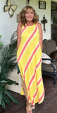 Summer Watercolor Dress in Lemon S XL